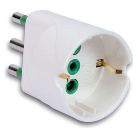 Adaptateur simple Fanton avec prise 16A avec 1 courant A lectrique schuko IP20