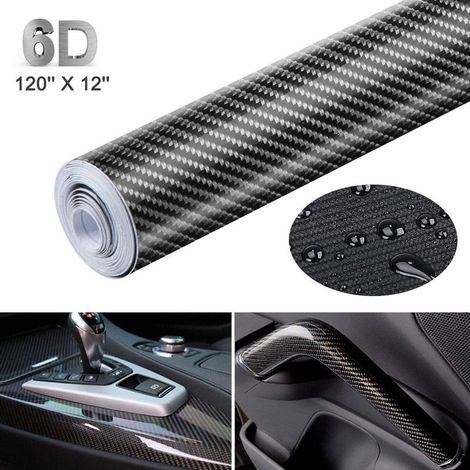 Film adhésif automobile 3M x 0,3M Vinyle en fibre de carbone imperméable Application facile sans bulles Pour voitures, motos et ordinateurs (1/5)