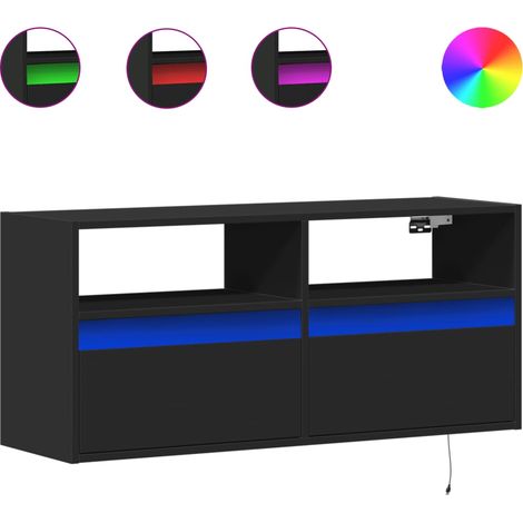 Maison Exclusive - TV-Wandschrank mit LED-Beleuchtung Schwarz 100