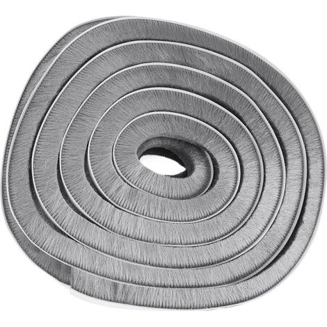 Guarnizione autoadesiva a spazzola per finestre e porte - 9 mm x 15 mm x 12 m, protezione dagli insetti e isolamento acustico (1/5)