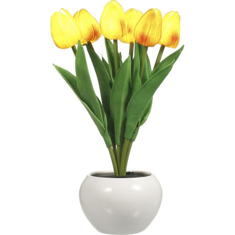 Lampe tulipe d'intérieur, lampe de table décorative, lampe pot de fleurs, veilleuse d'ambiance, cadeau plante en pot (1/5)