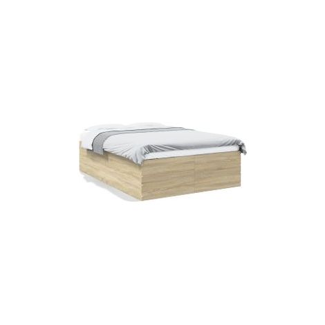 Cadre de lit chêne sonoma 135x190 bois d'ingénierie (1/5)