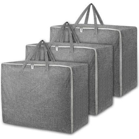 Lot de 3 Housse Rangement Couette, Sac de Rangement, Sac Rangement Vetement, Étanche et AntiPoussière, Grand Sac de Rangement pour Vêtements, Couettes, Literie, Blanket