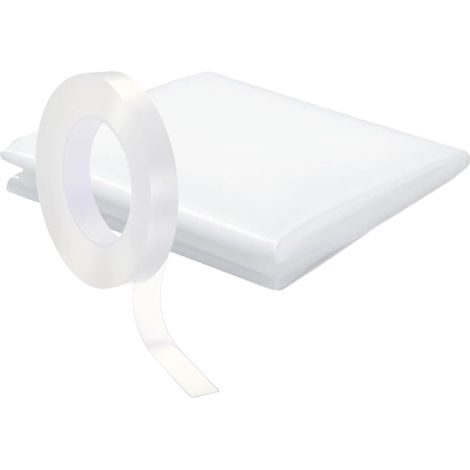 Film d'urgence pour fenêtre  Film protecteur PVC transparent 79 × 119 cm  Couverture de fenêtre à rupture temporaire avec ruban adhésif double face  Pour voitures, SUV, remorques et camping-cars en (1/5)