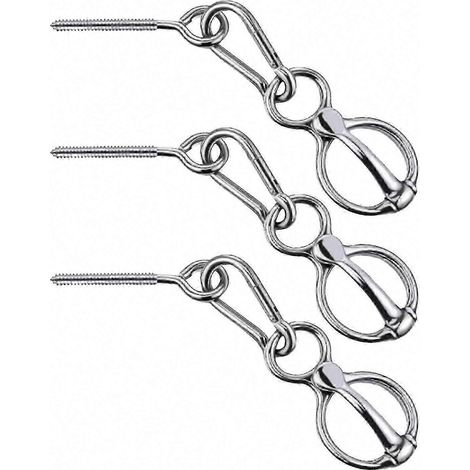 Lot de 3 anneaux d'attache pour chevaux avec boucle de sécurité à pression, accessoires d'équipement équestre, édition B (1/4)