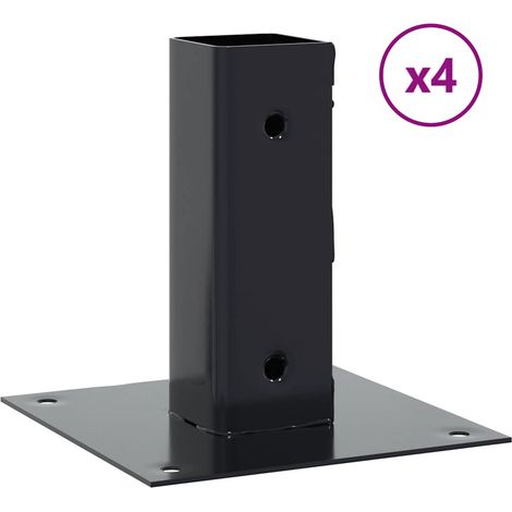 vidaXL Bases de poteau carrées 4 pcs anthracite 46x46 mm