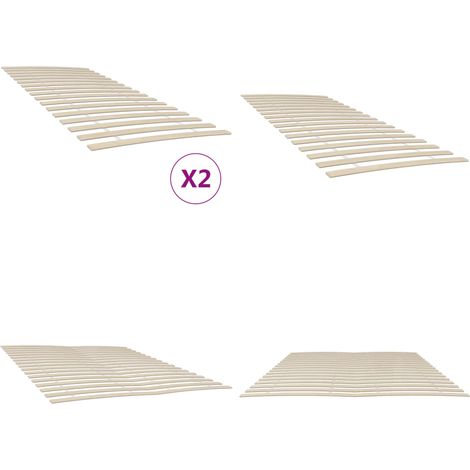 Sommiers à lattes avec 34 lattes 2 pcs 100x200 cm - Lit Plateforme - Sommier Bois - Sommier Pliable - Matelas Support - Frame Lit - Home & Living (1/5)