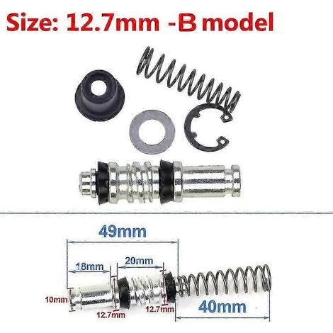 Kit de réparation de piston de maître-cylindre pour pompe d'embrayage et de frein de moto (11 mm, 12,7 mm, 14 mm, 16 mm) - Accessoires de réparation (1 jeu : 12,7 mm - B) (1/5)