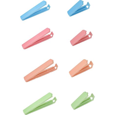Clip Alimentaire - En Plastique Transparent - Fermeture Étanche Pour Sachets - 4 Grandes Et 4 Petites - 8 Pièces