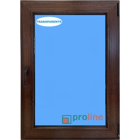 Ventana PVC 700x1000 Nogal Oscilobatiente Derecha Vidrio Transparente (1/5)