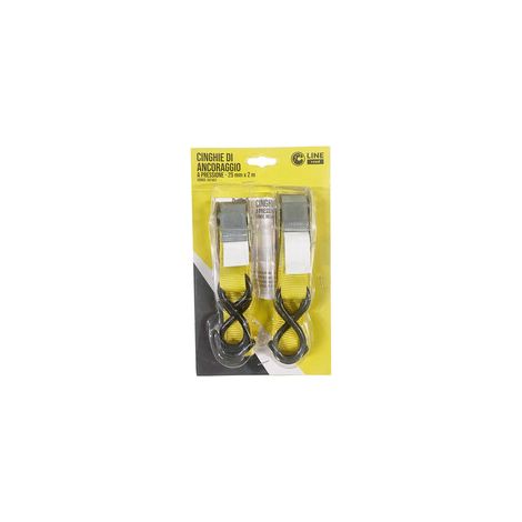 C SET 2/CINGHIE ANCORAGGIO PRESSIONE 25MM 2MTS- 1,0 pz