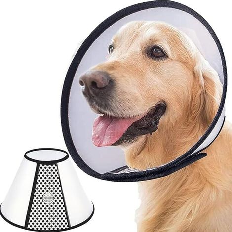 Collerette pour Chien, Anti-Morsure Cône Collerettes, Protection Collier, pour Grand Chien, Protecteur de Cône De Cou Réglable, Se Baigner, Couper Les Ongles (45-50cm, 100 kg +) (1/4)