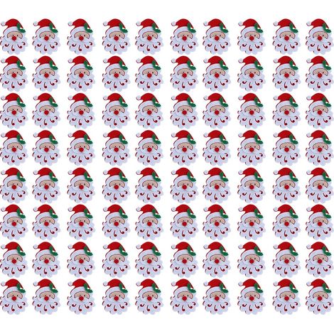 20 Pièces/sac Ornement de Noël Bricolage Père Noël élan Flocon de Neige Patch Autocollant en Tissu coloré pour la Décoration de Noël et L'artisanat, Matériau Non Toxique (Tête de (1/5)