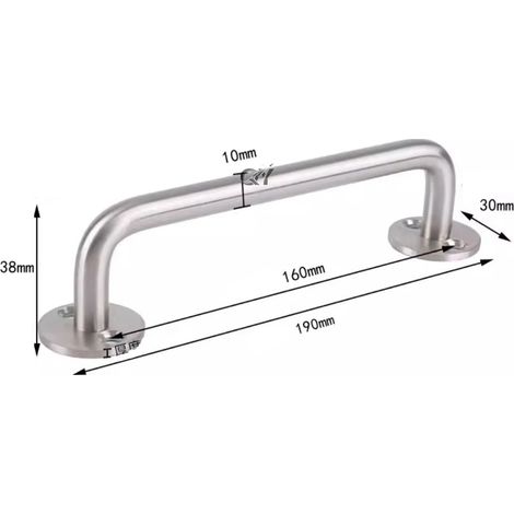 (10x160) Poignée de porte en acier inoxydable épais, poignée de tiroir/meuble en forme de U, double poignée incurvée, poignée pleine, poignée apparente pour porte en bois (1/5)