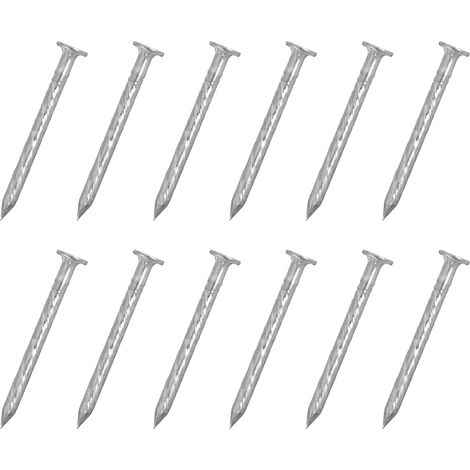 25pcs Clôture Terrasse Clous, 1 pouce 304 Inox Acier Spirale Deck Clou Spirale Tige Pointes pour Maison Sol Réparation Mur Travail Bois, Argent (1/5)