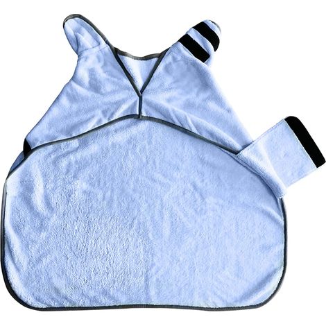 Peignoir pour chien après le bain, peignoir doux pour chiens de petite, moyenne et grande taille, peignoir en microfibre ultra-absorbante, bleu
