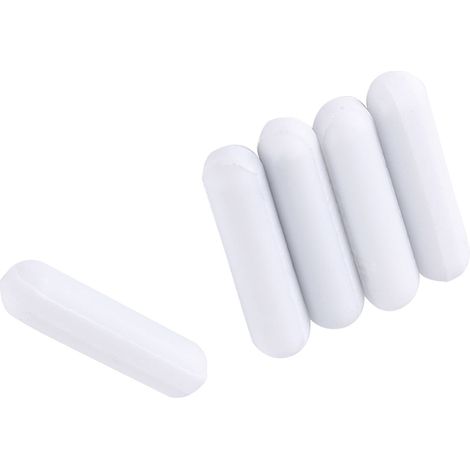 5 pièces barreau magnétique PTFE blanc pour agitateur de laboratoire, mélangeur magnétique, puce aimantée (1/5)