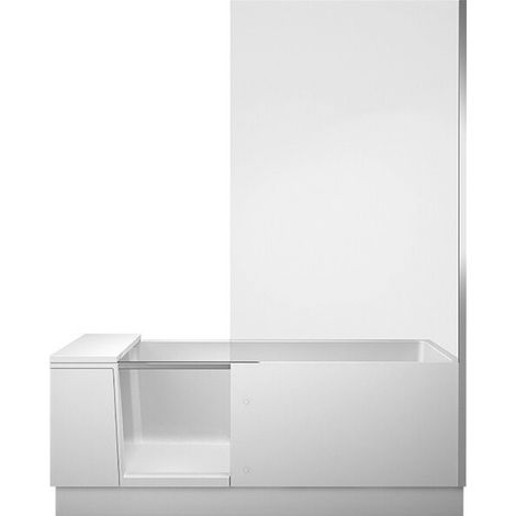 DOCCIA E BAGNO vasca 170x75 Anta in vetro bianco ad angolo retto