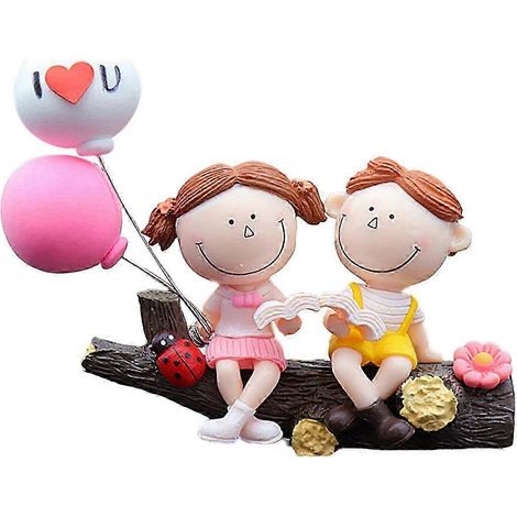 Décorations pour tableau de bord de voiture, figurines articulées, adorables mini-ballons en forme de couple qui s'embrasse, décorations mignonnes pour couples, cadeaux pour filles-Tree branch reading (1/5)
