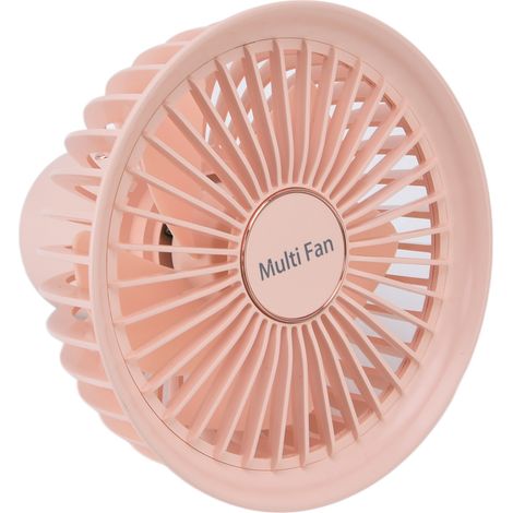 Ventilateur suspendu multifonction extérieur, ventilateur portable rechargeable USB avec batterie intégrée, rose (1/5)
