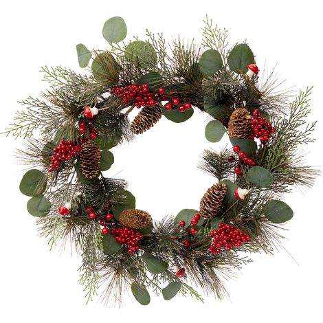 Weihnachtskranz mit Eukalyptus und Pilzen, Ø 55 cm (1/3)
