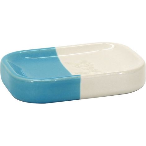 Portasapone in ceramica blu/bianco - serie Bath (1/3)