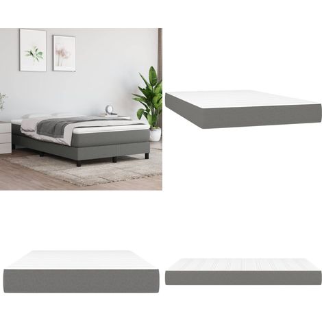 Colchón de muelles ensacados firmeza media tela gris oscuro 120x200x20 cm - Firmeza media - Soporte de cama