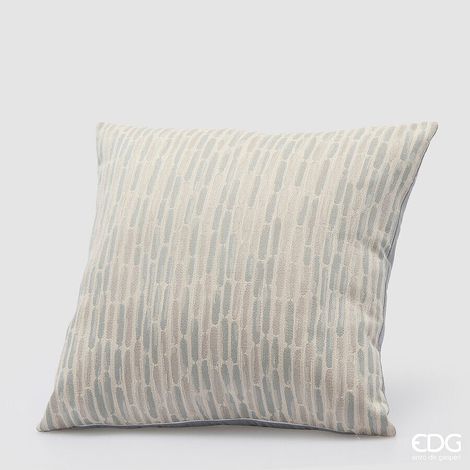 EDG Enzo De Gasperi Cuscino Linee Quadrato 43 x 43 Cm Blu Chiaro