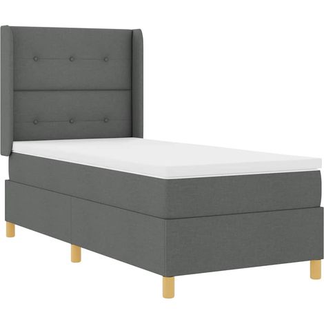 Maison Exclusive - Lit à ressorts avec bandes LED Gris 80 x 200 cm tissu (1/5)