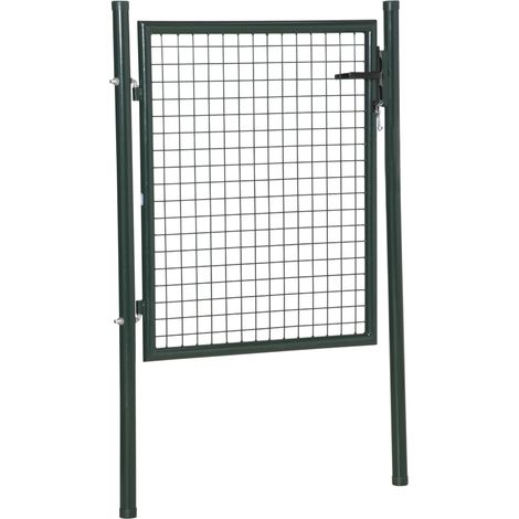 Cancello da Giardino 97x150 cm in Acciaio Verde (1/5)