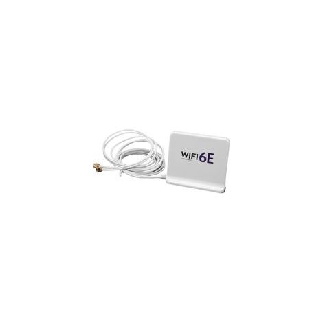 Antenne omnidirectionnelle WiFi 6E à gain élevé de 4 dBi pour carte réseau WiFi 2,4 GHz et 5,8 GHz avec port SMA (blanche)