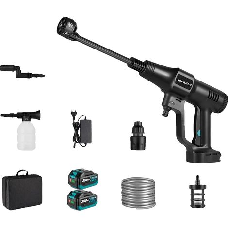 Pistolet de Nettoyage Haute Pression, Design Sans Fil, Réglages de Pression Ajustables, 2 Batterie (1/2)