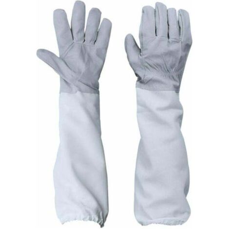 Gants de protection pour apiculteur en peau de mouton – Confort et flexibilité – Manches en lin robustes – Poignets élastiques ajustés