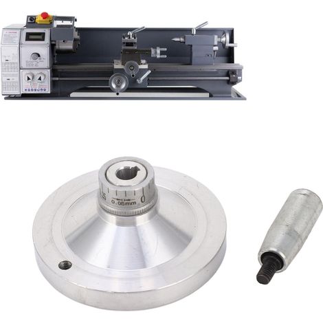 Volant de mini tour avec poignée, alliage d'aluminium de 80 mm, adapté aux mini tours de tailles telles que 210, 816, 220400, 220600 et 220750. (1/5)