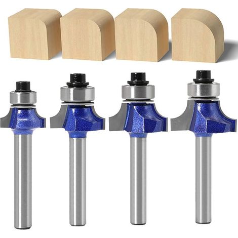 Lot de 4 fraises à défoncer rondes avec tige de 6 mm (1/5)