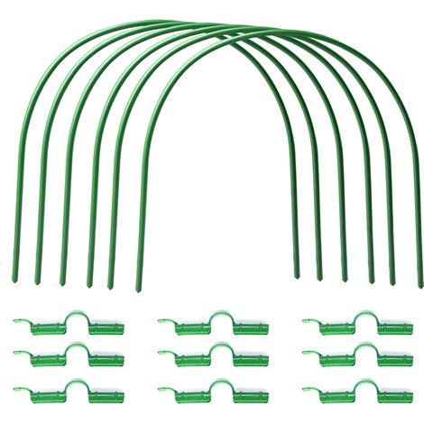 Arceaux de Jardin 6 Pièces avec 12 Attaches pour Serres et Baches sur Bacs Surélevés  Adpatables en Largeur (50cm x 48cm)  Matériel Fer et Plastique  Protection Anti-Rongeurs et Isolation Horticole (1/5)