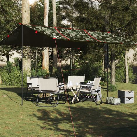 vidaXL Telone da Campeggio Mimetica 451x420 cm Impermeabile