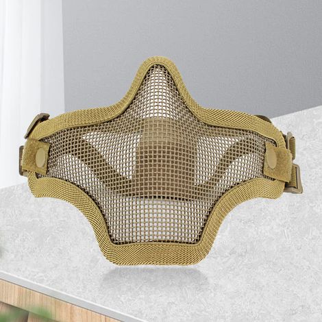 Masque de Protection Respiratoire en Maille d'Acier Léger, Aéré et Réglable 54-62cm pour Sport et Randonnée, Couleur Sable (1/5)