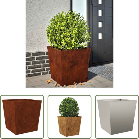 Jardinière extérieure - Jardinière 50x50x50 cm acier résistant aux intempéries (1/5)