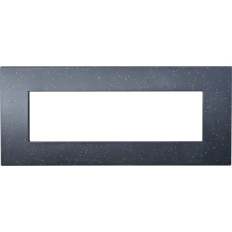 Placca Plastica ETTROIT Serie Venus 7 Posti/Moduli 507 Compatibile Con Vimar Arke, 14 Colori Disponibili (Nero Brillante)