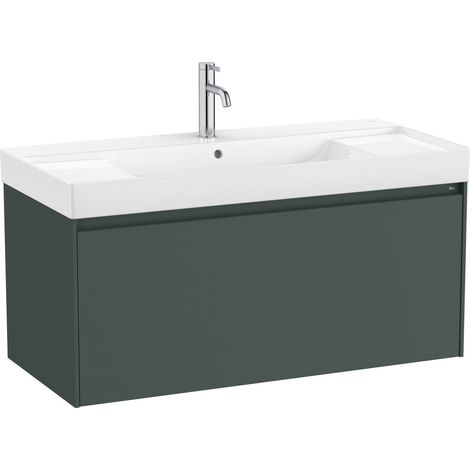 Pack Unik mueble verde mate de 1 cajón + lavabo ONA - ROCA