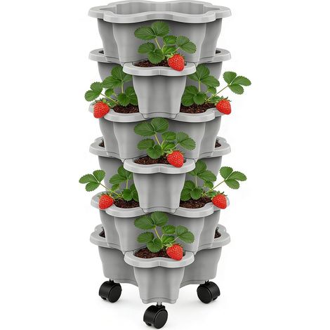 Jardinière verticale murale 25 x 10 cm avec plusieurs compartiments ou niveaux, idéale pour l'intérieur et l'extérieur (herbes aromatiques, fleurs, plantes grasses), balcon, terrasse, cuisine, etc. Ti