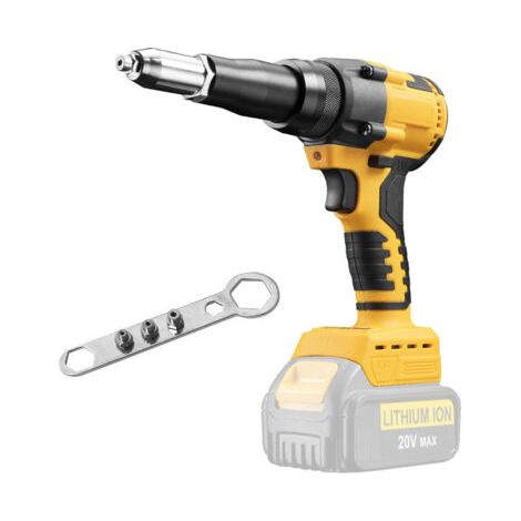 Riveteuse électroportative sans fil – Moteur sans balais – Compatible avec batteries Dewalt 20V – 3 adaptateurs inclus – Lumière LED intégrée (1/5)