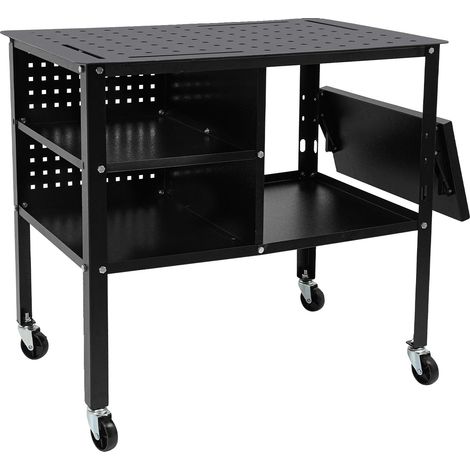 Tavolo da lavoro pieghevole, portata massima 500 kg, colore nero. (1/2)