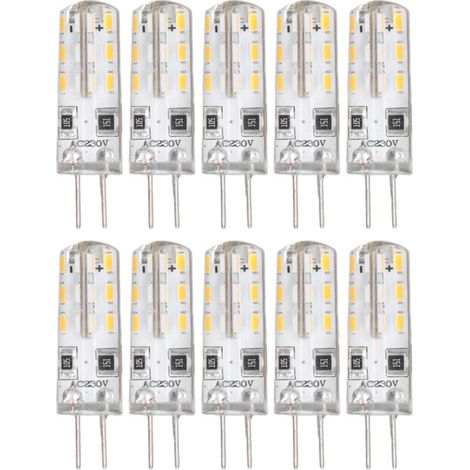 10 pièces G4 ampoule LED Bi broche Base Silicone blanc chaud 3000K 1.5W AC220V 110LM paysage ampoules remplacement