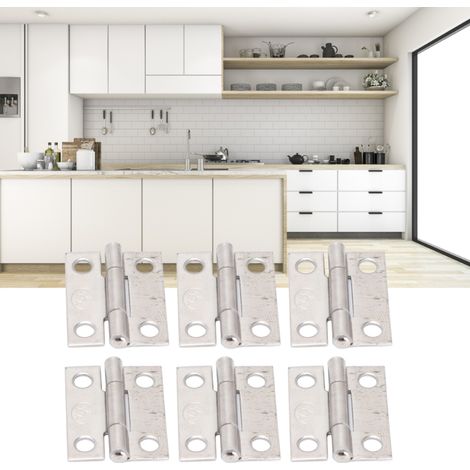 Confezione da 10 cerniere pieghevoli a 4 fori da 2,5 cm (1 pollice) in acciaio inox 304 per ante di bauli e armadietti nautici. (1/5)