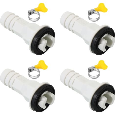 15mm Connecteur de Tuyau de Vidange de Climatiseur, 4 Pcs Connecteur de Vidange Universel avec Cerceau de Serrage pour Robinet D'Unité Ac à Fenêtre Mini-Fendue (1/5)