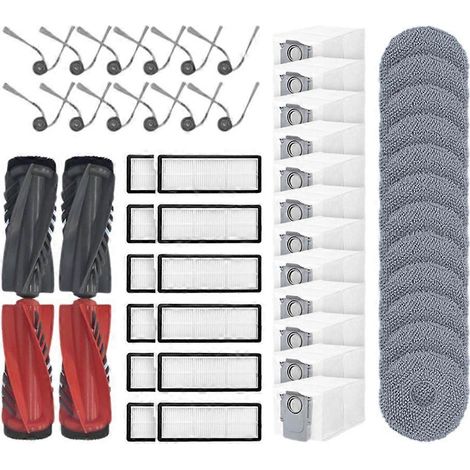 Ersatzteile für Roborock Qrevo C / C Pro / Curv / CurvC / Edge / EdgeC / 5AE / S5V: Hauptseitenbürstenfilter, Staubbeutel