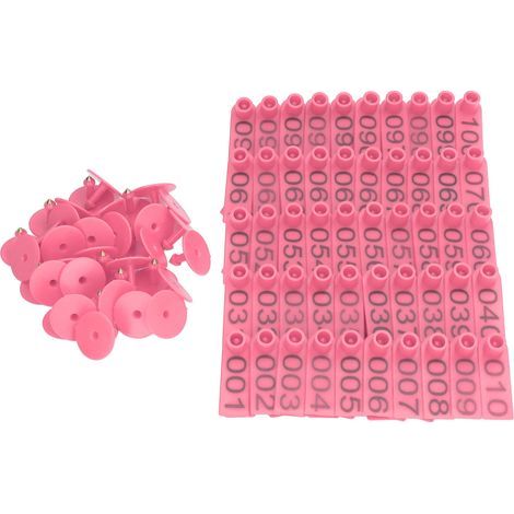 100 Sätze nummerierter Ohrmarken für Nutztiere, genaue Tierkennzeichnungskarten für Kühe, Schweine, Schafe und Rosen (1/5)