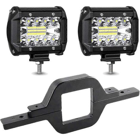 2 barres lumineuses LED 4 pouces 60 W avec supports de fixation pour attelage, projecteurs LED ultra-lumineux pour voitures, 4x4 et camions tout-terrain. (1/5)